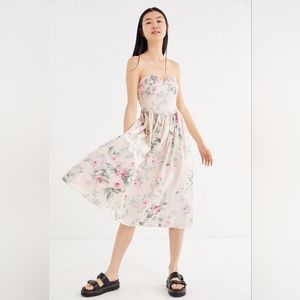 Urban Outfitters strapless pink floral dress M